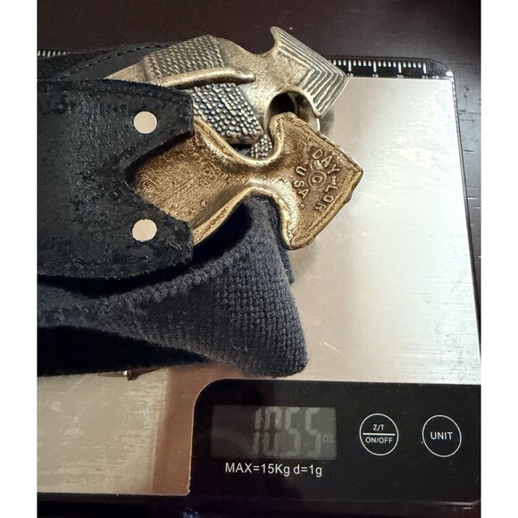 Vtg Omega & Day Lor Stretch Belt Bundle Black Elastic Gold Tone Statement Buckle main image 8